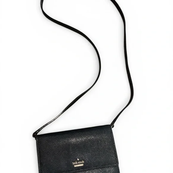 Kate Spade Black New York Mini Textured Leather Crossbody Bag - Picture 2 of 5